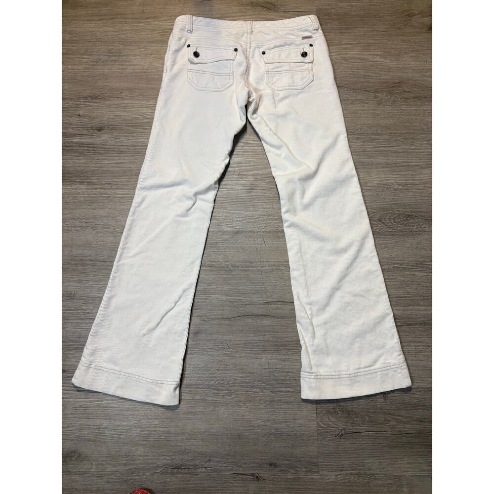 Vintage Y2K Unionbay White Corduroy Low Rise Flare Jeans Stretch 5 Patch Pockets - Picture 8 of 12